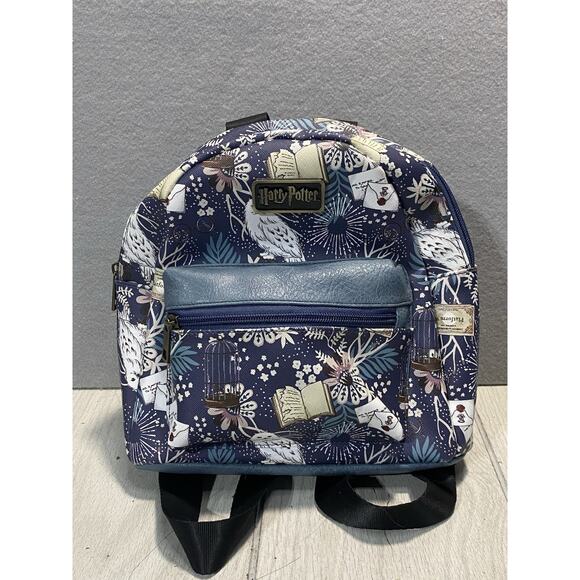 Wizarding Word Harry Potter Floral Toss Hedwig Letter Mini Backpack VG - Picture 1 of 7